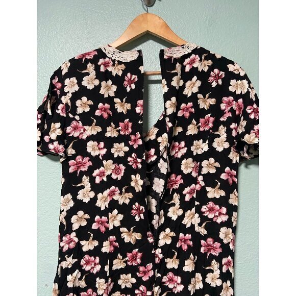 Vintage En Focus Women's Floral Boho 90s Y2K 2000s Pearl Button Lace Size 11/12 - Picture 7 of 11